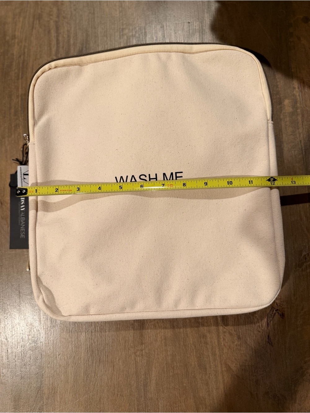 Extended Travel Laundry Bag / One side Wear Me & One side Wash Me - Cream Canvas - Picture 4 of 5